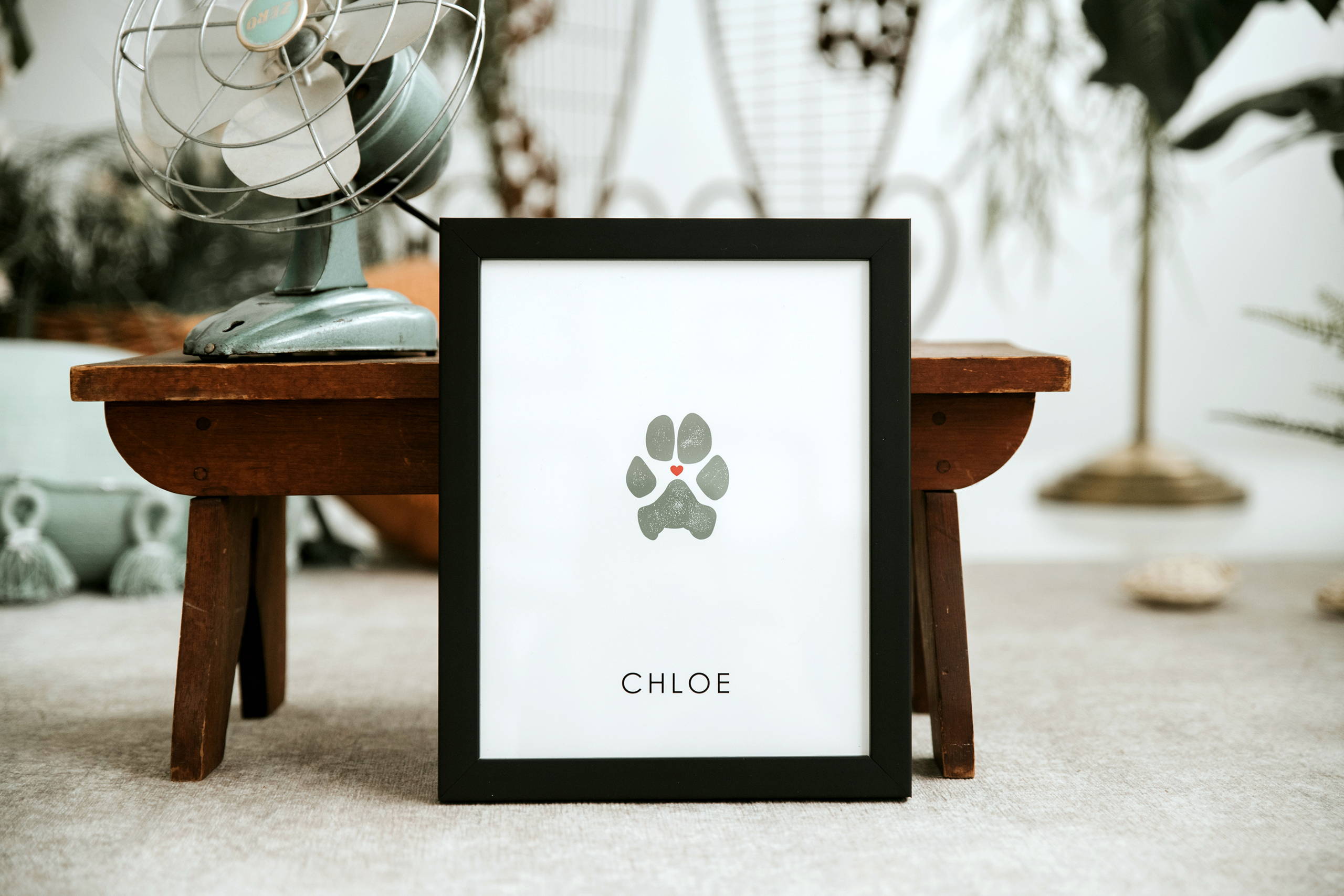 Custom Pet Paw and Nose Print Artwork Pet Memorial Gift Ideas Flutterbye Prints